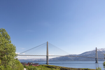 The Helgeland Bridge over the Leirfjorden (Horvneset - Leines) Helgeland, Nordland county
