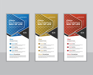 Corporate professional clean rack card vactor template design for business .