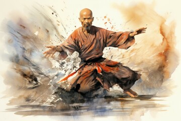 A swift and agile monk, mastering martial arts and harnessing inner ki energy. - Generative AI