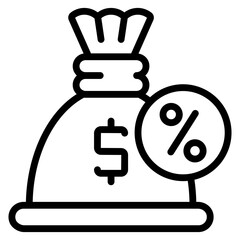 A trendy design icon of financial interest
