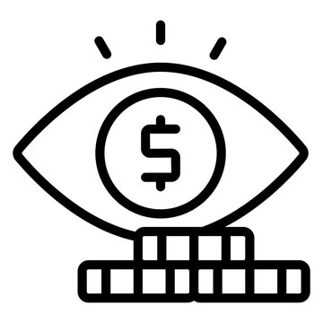 A linear design icon of financial eye

