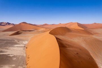 the world's largest sand dunes in Namibia, , Dune 45 drone photo