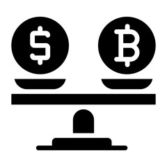 A solid icon design of financial equilibrium
