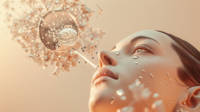 Radiance Repair Treatment Concept: 3D Render of Person with Radiant, Revitalized Skin