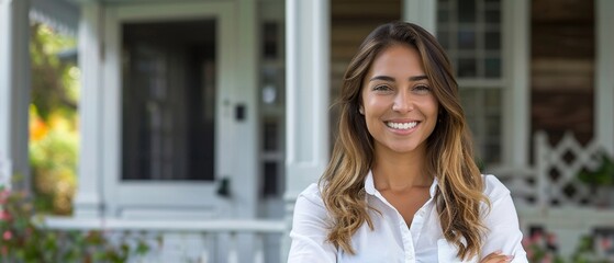 Real estate agent smiling in front of a traditional Korean house, bright and welcoming, Realism, High detail 8K , high-resolution, ultra HD,up32K HD