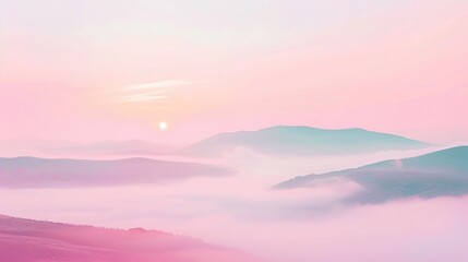 Obraz premium Morning Glory: Majestic Yunding Mountain Emerges from Fog