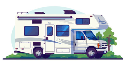 Naklejka premium vehicle camping vector flat isolated illustration on white background