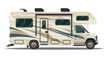 vehicle camping vector flat isolated illustration on white background