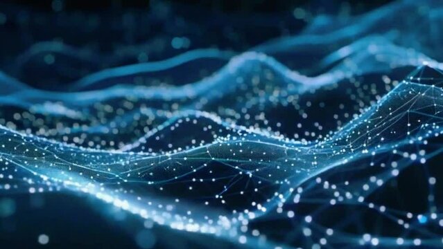 Multiple streams of particles converging and diverging, symbolizing data integration and flow management, 4K black background High-Quality Animation Video