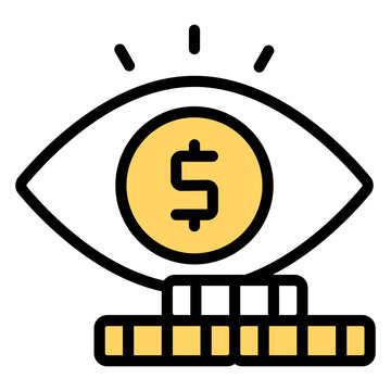 A flat design icon of financial eye

