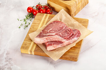 Uncooked raw beef steak for grill