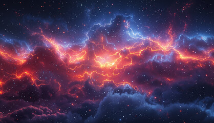 Fototapeta premium Virtual Commerce Cosmos, Journey through the vast expanse of the digital universe, where online stores orbit like stars,