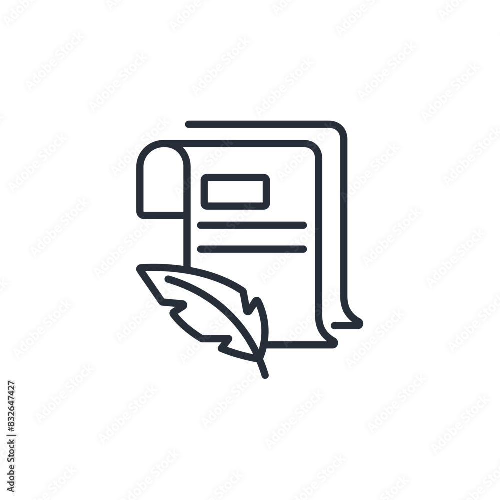 Poster blog icon. vector.editable stroke.linear style sign for use web design,logo.symbol illustration.