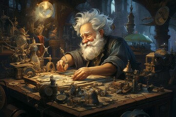 A quick-witted gnome inventor, creating ingenious gadgets and contraptions to overcome challenges. - Generative AI