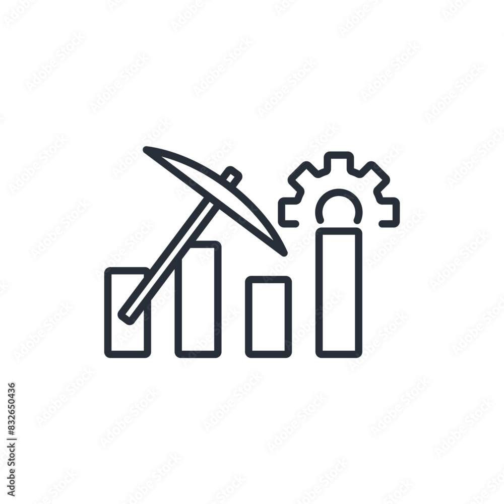 Poster data mining icon. vector.editable stroke.linear style sign for use web design,logo.symbol illustrati