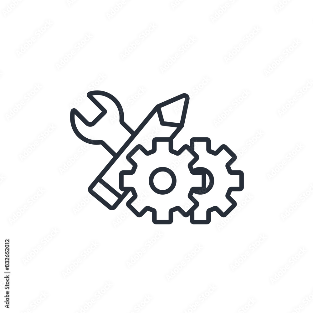 Poster technical support icon. vector.editable stroke.linear style sign for use web design,logo.symbol illu