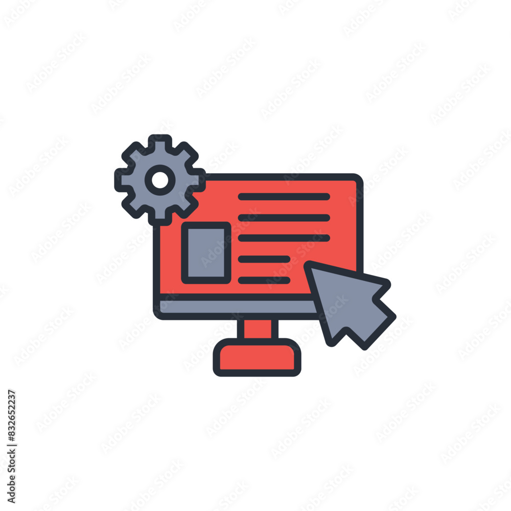 Poster user interface icon. vector.editable stroke.linear style sign for use web design,logo.symbol illustr