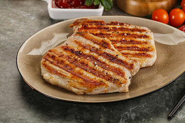 Tasty grilled pork meat steak