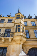 Architectural fragments of Grand Ducal Palace (Palais grand-ducal), palace in Luxembourg City, in...