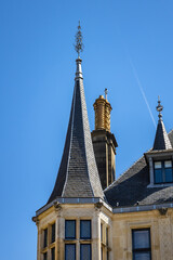Architectural fragments of Grand Ducal Palace (Palais grand-ducal), palace in Luxembourg City, in...