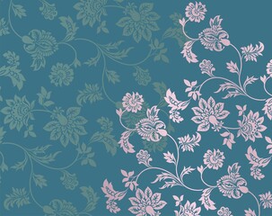 Fototapeta premium Colorful paisley floral pattern , textile swatch , royal India 