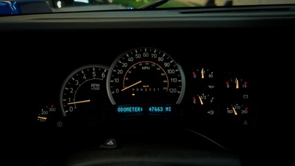 Speedometer in a car