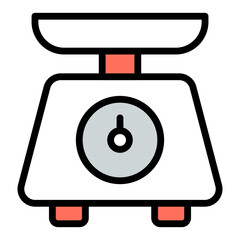 A flat design icon of kitchen scale 

