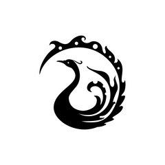 phoenix or peacock logo vector art design