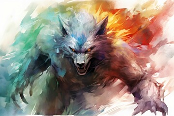 A shapeshifting werewolf, torn between human nature and primal instincts. - Generative AI