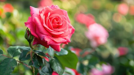 A lovely smooth rose growing in the garden