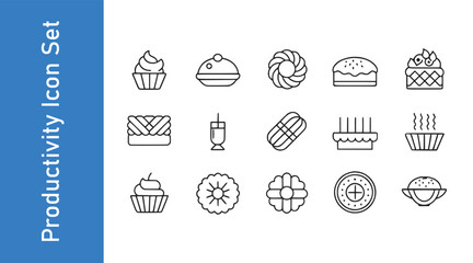 Kouign amann icon set with Vector collections. 