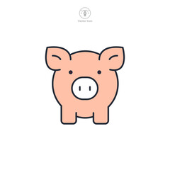 Pig Icon theme symbol vector illustration isolated on white background