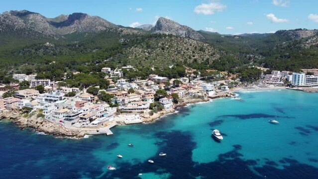 Beautiful beach and sea in Sant Elm village, Majorca Island, Spain.