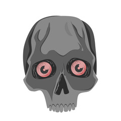 Halloween skull Vectors. Halloween seamless pattern. Skeleton Skull of death with Zombie bone hand  and Eyes falling out of their sockets. Nightmare text  for scares. Skelton gray rotted hand. love.