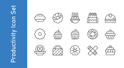Fototapeta premium Kouign amann icon set with Vector collections. 