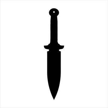 Pirate vintage dagger silhouette isolated on white background. Dagger icon vector illustration design.