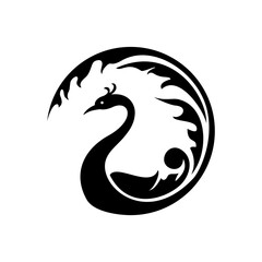 phoenix or peacock logo vector art design