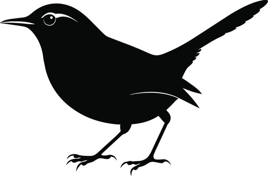 recommend clip art: Stunning vector art of a wren bird silhouette, perfect for nature-themed designs
