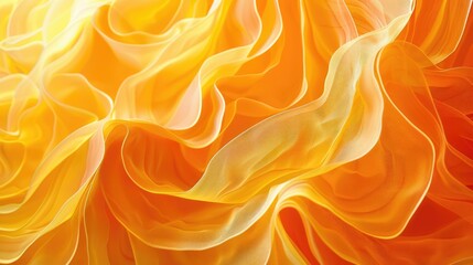 Obraz premium Abstract Artwork Featuring Curved Lines in Yellow and Orange