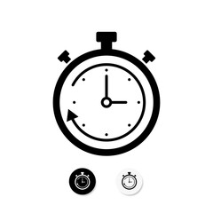Simple alarm clock sign web icon silhouette . Alarm clock logo or icon for web, ui, app, mobile