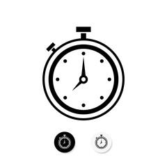 Simple alarm clock sign web icon silhouette . Alarm clock logo or icon for web, ui, app, mobile