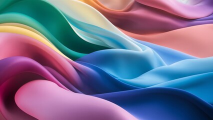 Obraz premium an abstract of a harmonious blend of multiple colors merging together, fluidity and smooth transitions between the colors