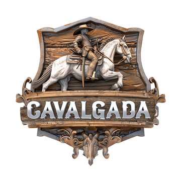 SELO 3D CAVALGADA FEITO DE MADEIRA COM CAVALEIRO 
