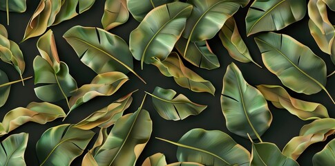 abstract green leaf texture, nature background, tropical leaf. AI generated illustration