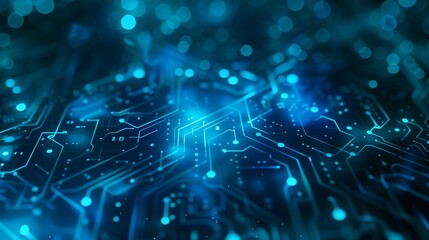 Obraz premium Digital background, intricate web of interconnected circuits creating a futuristic design