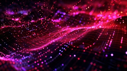 Obraz premium Digital background, structured mesh of cyber lines and dots creating a cutting-edge visual