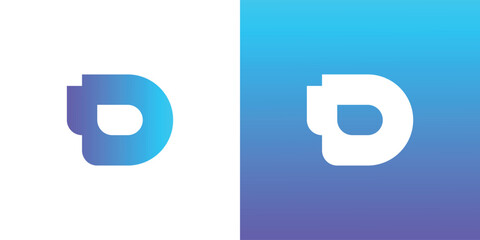 Creative initial letter D logo design. Premium Vector