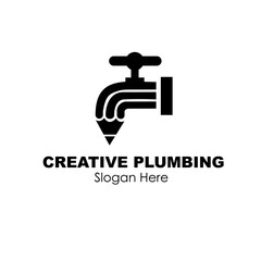 creative plumbing logo design concept vector illustration