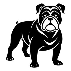 Bulldog mascot line art vector silhouette 