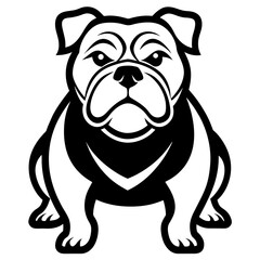 Bulldog mascot line art vector silhouette 